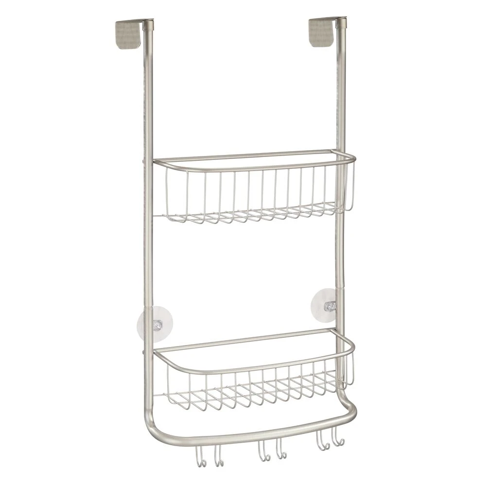 Over-the-Door Shower Caddy with 6 Hooks Over-the-Door Shower Caddy With 6 Hooks -mDesign 1000 Square JPG 7821MDBST Outline 2