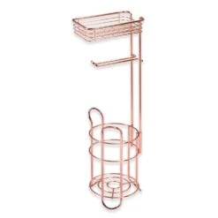 Toilet Paper Holder Stand With Shelf And 2-Roll Reserve 3 Toilet Paper Holder Stand With Shelf And 2-Roll Reserve -mDesign 1000 Square JPG 9123MDBST OLa S