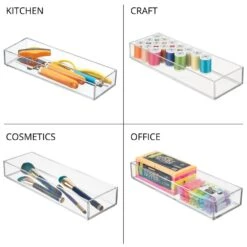 Desk Drawer Organizer 12 X 4 X 2 3 Desk Drawer Organizer 12 X 4 X 2 -mDesign 1000 Square JPG ClarityDrawerOrganizer Detail