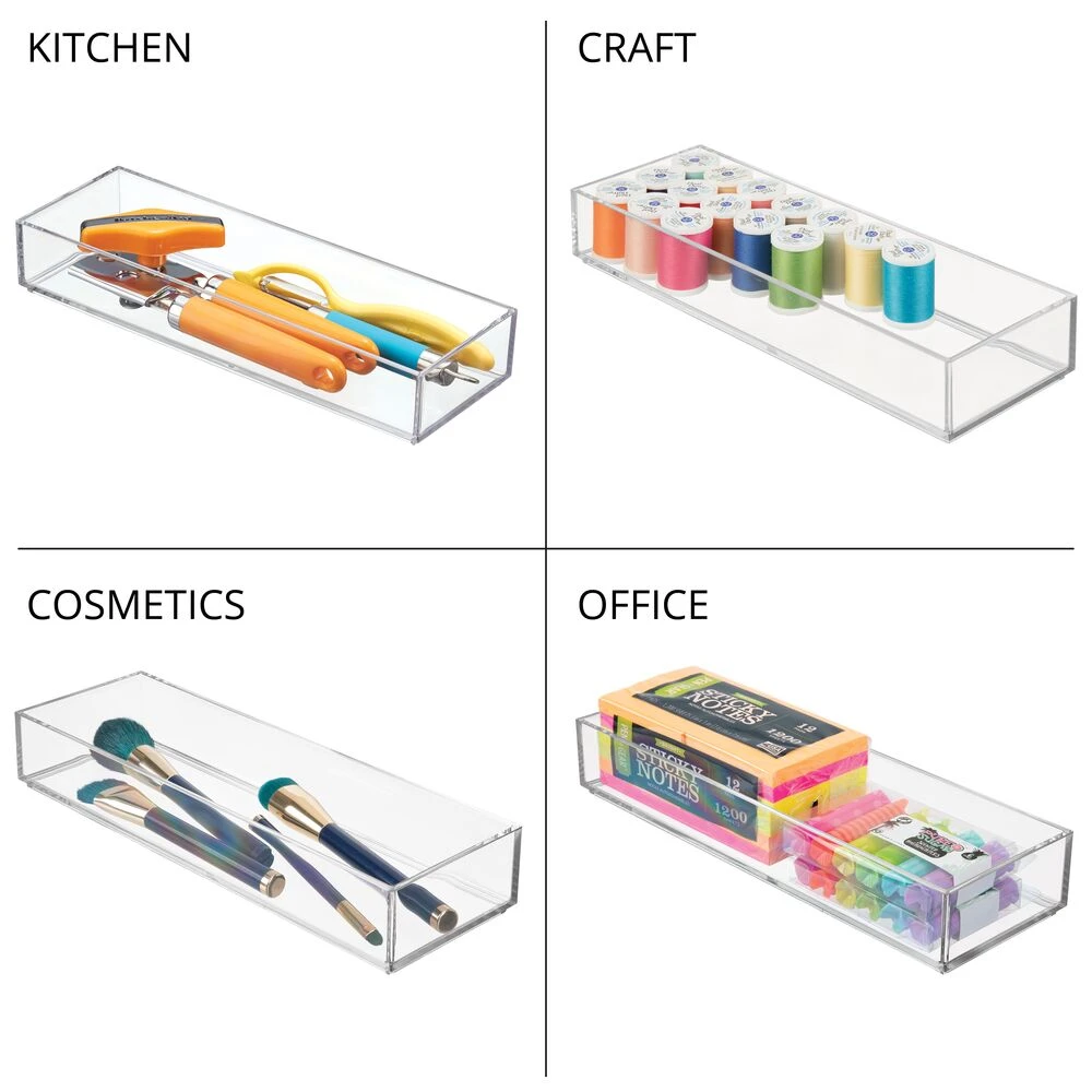 Desk Drawer Organizer 12 x 4 x 2 Desk Drawer Organizer 12 X 4 X 2 -mDesign 1000 Square JPG ClarityDrawerOrganizer Detail