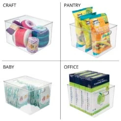 Deep Bathroom Bin With Handles 12 X 10 X 8 4 Deep Bathroom Bin With Handles 12 X 10 X 8 -mDesign 1000 Square JPG LinusBinz Detail