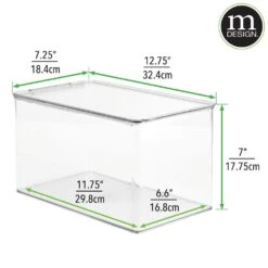 Clear Stackable Shoe Box 13 X 7 X 7 3 Clear Stackable Shoe Box 13 X 7 X 7 -mDesign 1000 Square JPG RFQ 11191 dims clear 1