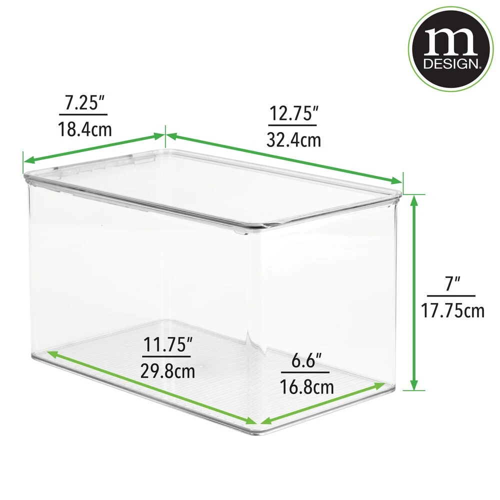 Clear Stackable Shoe Box 13 x 7 x 7 Clear Stackable Shoe Box 13 X 7 X 7 -mDesign 1000 Square JPG RFQ 11191 dims clear 1