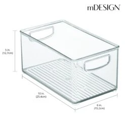 Kitchen Bin With Handles 10 X 6 X 5 2 Kitchen Bin With Handles 10 X 6 X 5 -mDesign 12105MDK Dimensions