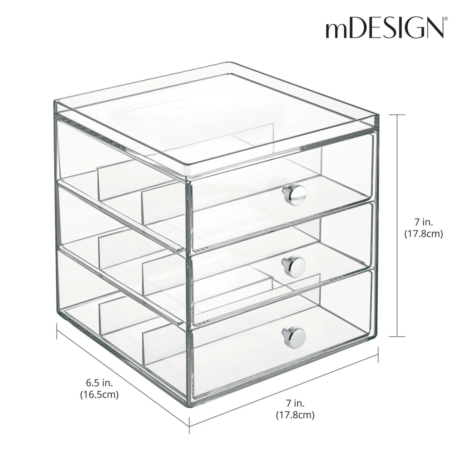 3-Drawer Makeup Organizer 3-Drawer Makeup Organizer -mDesign 1600 300DPI 01179MDGEU dims