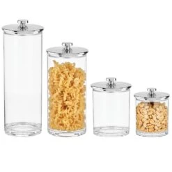 4-Piece Acrylic Kitchen Canisters 3 4-Piece Acrylic Kitchen Canisters -mDesign 1600 300DPI 21527MDK.MAIN