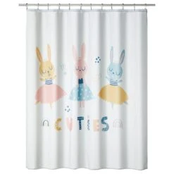 mDesign 3 Bunny Ballerinas Shower Curtain