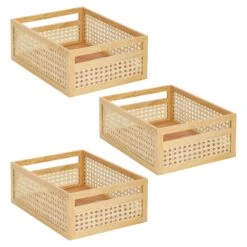 Natural Cane Bin With Handles 16 X 12 X 6 6 Natural Cane Bin With Handles 16 X 12 X 6 -mDesign 1600 300DPI 23544MDK.MAIN 3