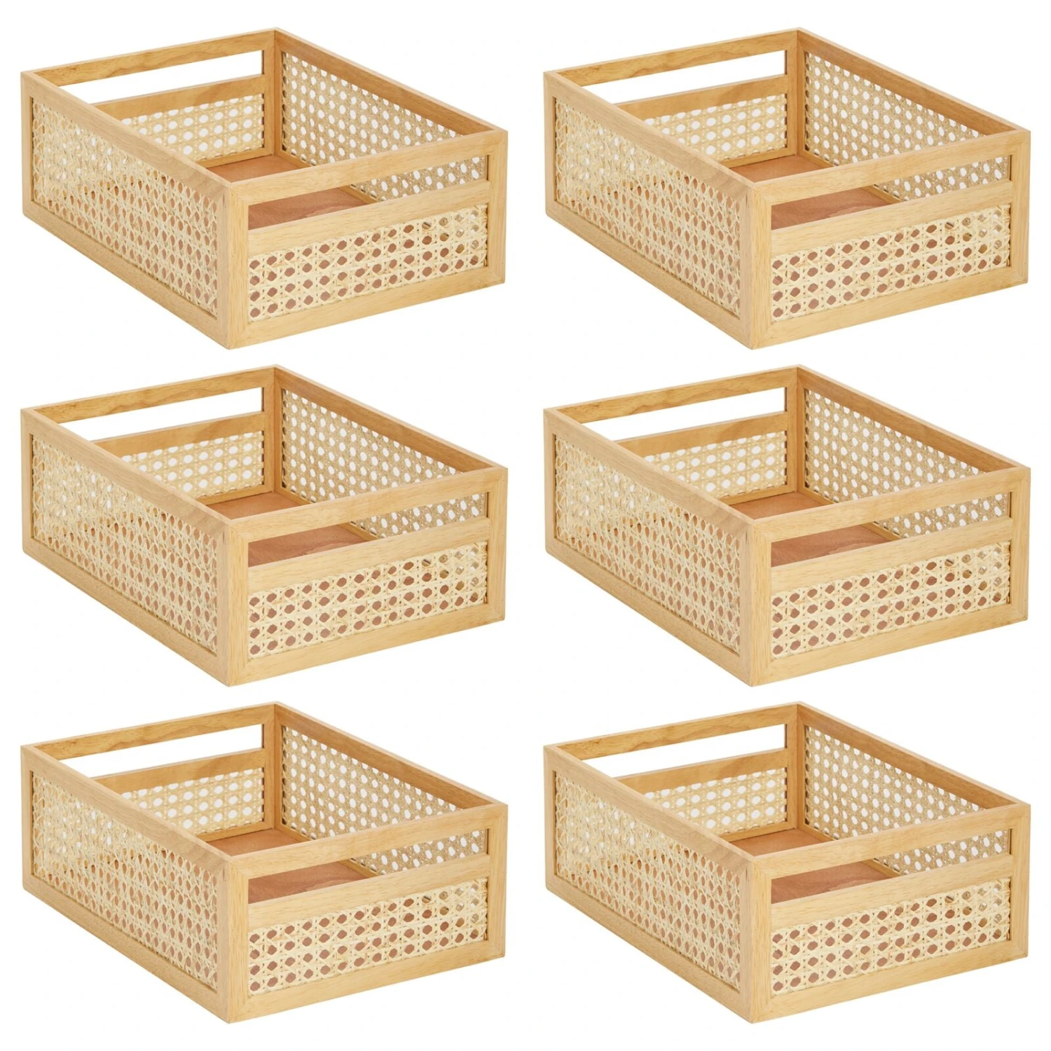 Natural Cane Bin with Handles 16 x 12 x 6 Natural Cane Bin With Handles 16 X 12 X 6 -mDesign 1600 300DPI 23545MDK.MAIN 3