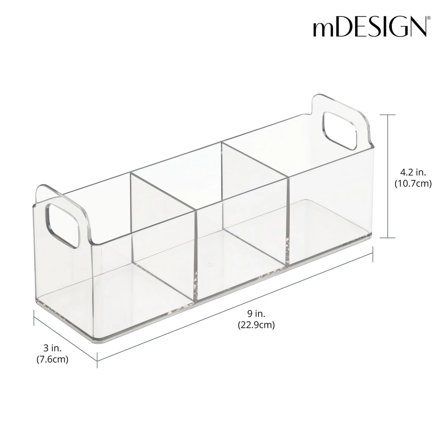 3-Section Cosmetic Organizer Caddy 3-Section Cosmetic Organizer Caddy -mDesign 1600 300DPI 23552MDC dims