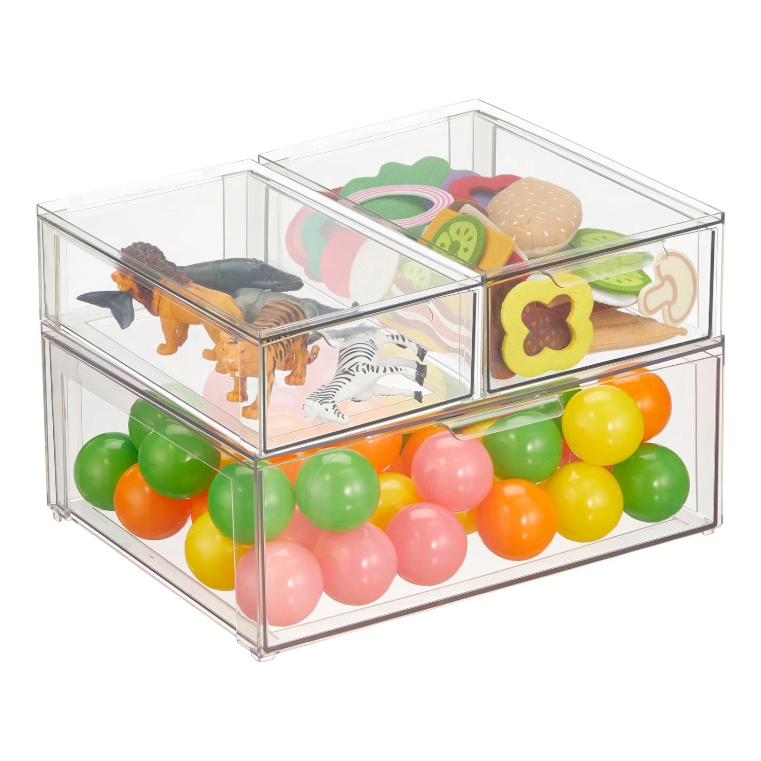 3-Piece Stackable Toy Storage Drawers 3-Piece Stackable Toy Storage Drawers -mDesign 1600 300DPI 23731MDT.MAIN