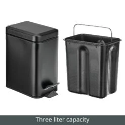 3-Liter Rectangular Step Trash Can 7 3-Liter Rectangular Step Trash Can -mDesign 1600 300DPI 23765MDBST detail1