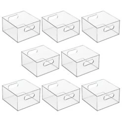 Clear Stackable Storage Bins 10 X 10 X 6 -mDesign 1600 300DPI 24489MDHS.MAIN 3