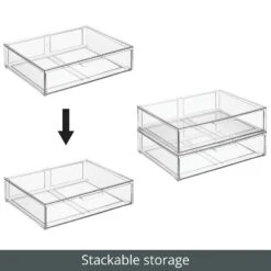 Stackable Closet Storage Drawer 12 X 16 X 4 3 Stackable Closet Storage Drawer 12 X 16 X 4 -mDesign 1600 300DPI RFQ 43435 Clear stackable