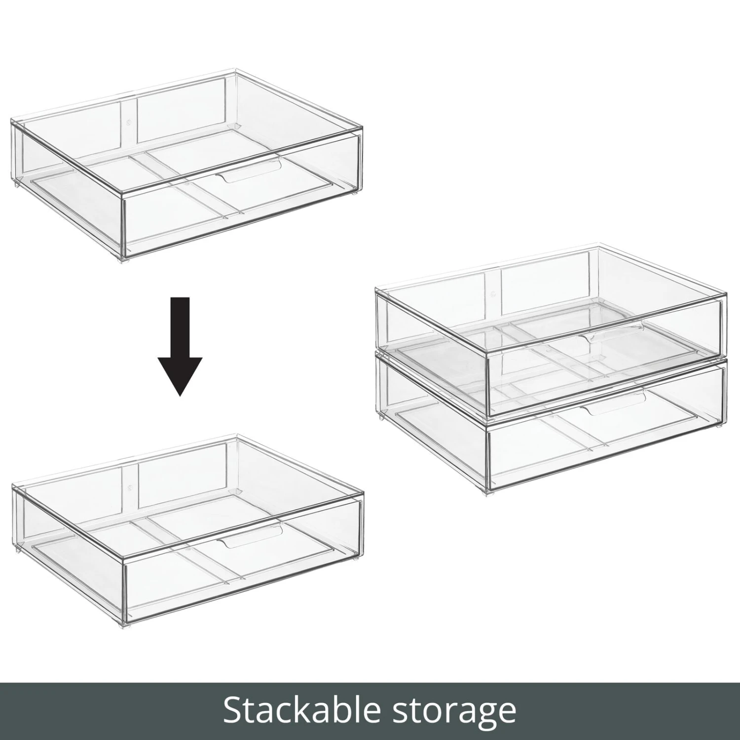 Stackable Closet Storage Drawer 12 x 16 x 4 Stackable Closet Storage Drawer 12 X 16 X 4 -mDesign 1600 300DPI RFQ 43435 Clear stackable