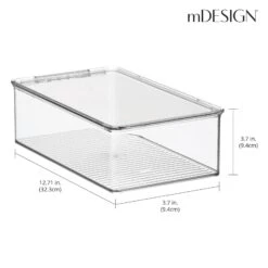 3-Piece Stackable Storage Bin Set 3 3-Piece Stackable Storage Bin Set -mDesign 1600 300DPI RFQ 11651 clear dims
