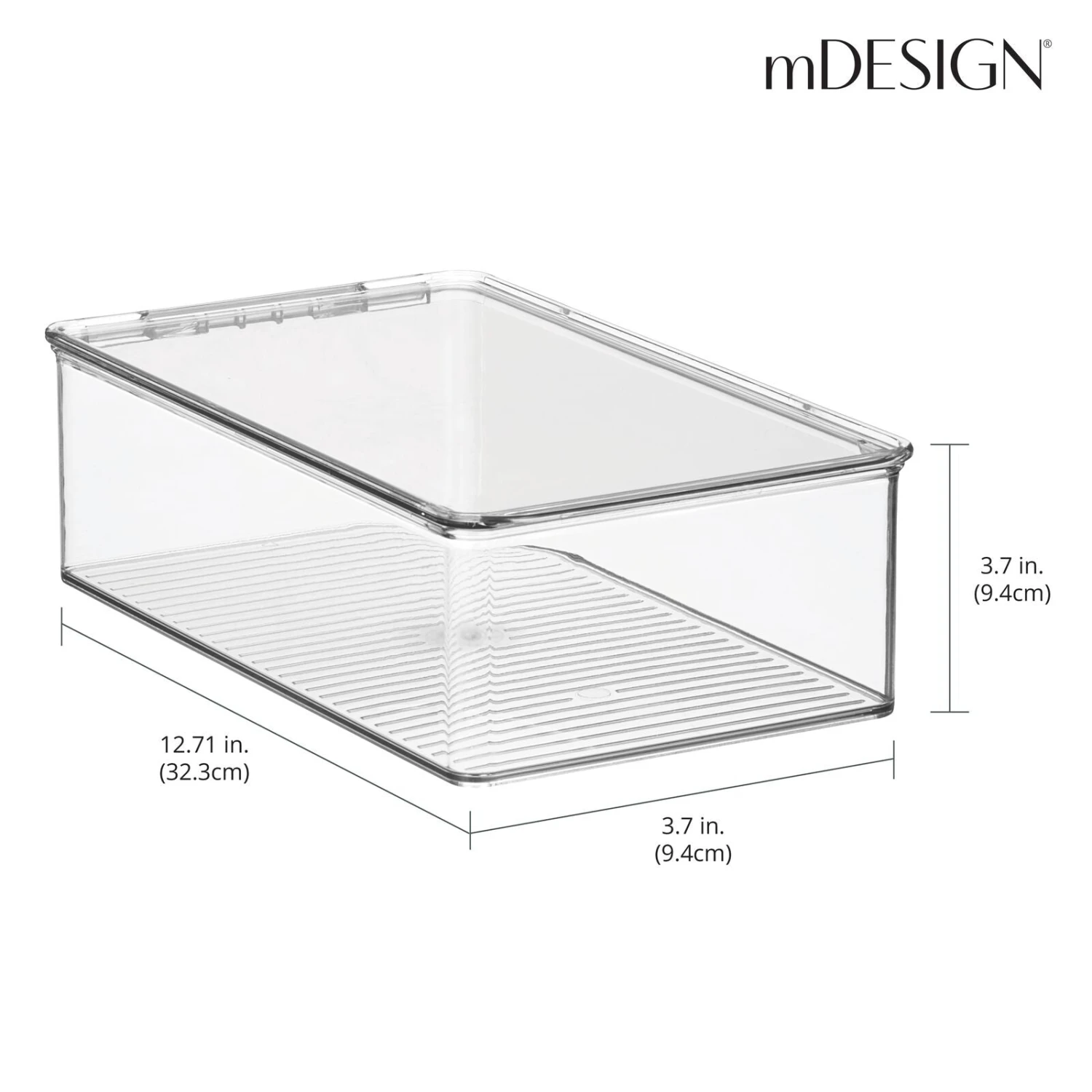 3-Piece Stackable Storage Bin Set 3-Piece Stackable Storage Bin Set -mDesign 1600 300DPI RFQ 11651 clear dims