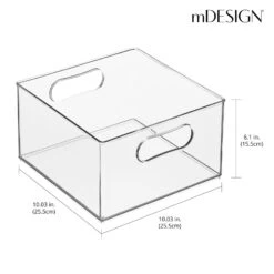 Clear Stackable Storage Bins 10 X 10 X 6 -mDesign 1600 300DPI RFQ 45005 clear dims