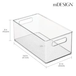 Stackable Comic Book Bin With Handles 15 X 8 X 6 2 Stackable Comic Book Bin With Handles 15 X 8 X 6 -mDesign 1600 300DPI RFQ 7663 clear dims