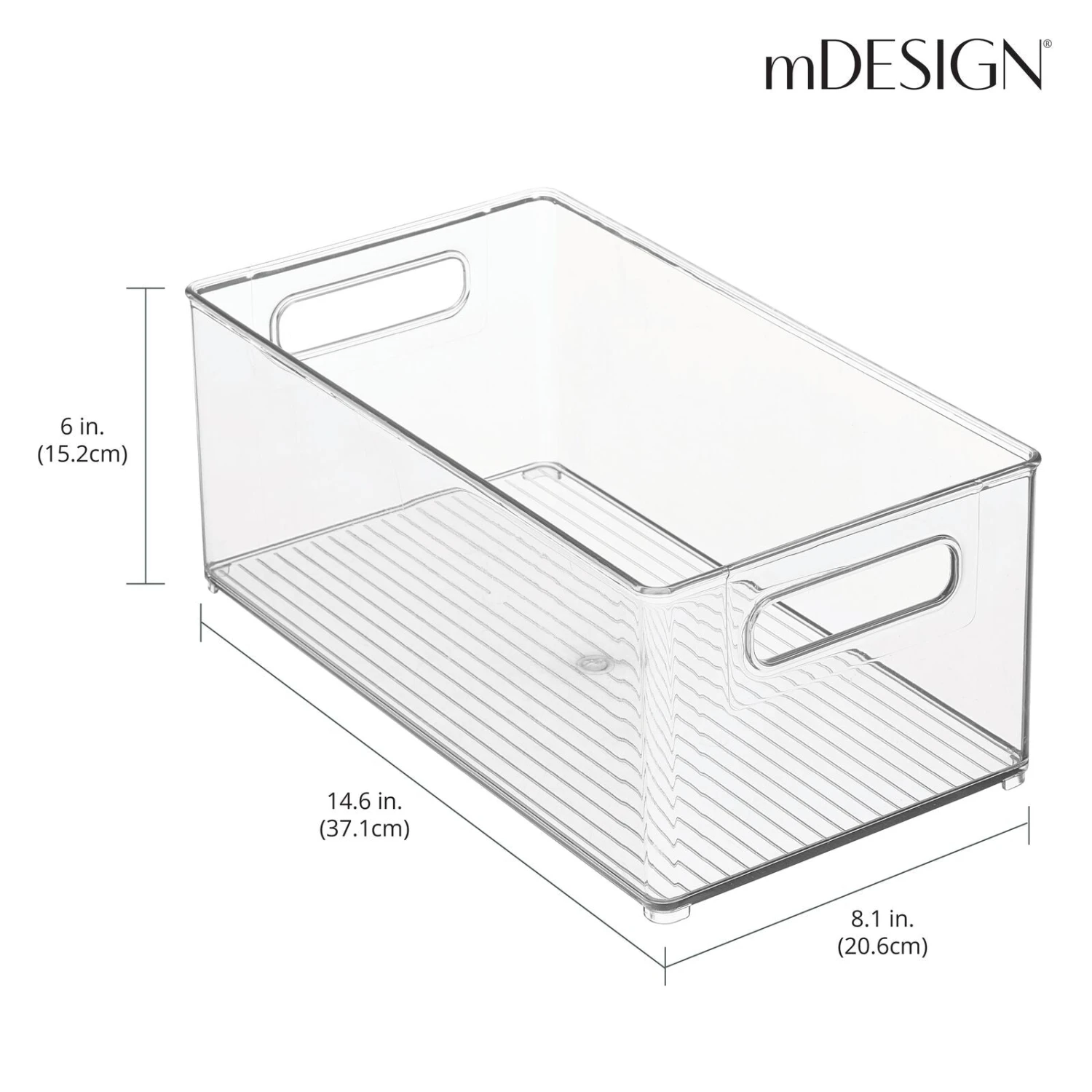 Stackable Comic Book Bin with Handles 15 x 8 x 6 Stackable Comic Book Bin With Handles 15 X 8 X 6 -mDesign 1600 300DPI RFQ 7663 clear dims