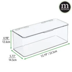 Hinged-Lid Kitchen Storage Box 5.75 X 13 X 5 2 Hinged-Lid Kitchen Storage Box 5.75 X 13 X 5 -mDesign 1600 Square JPG 0153MDO DIMS