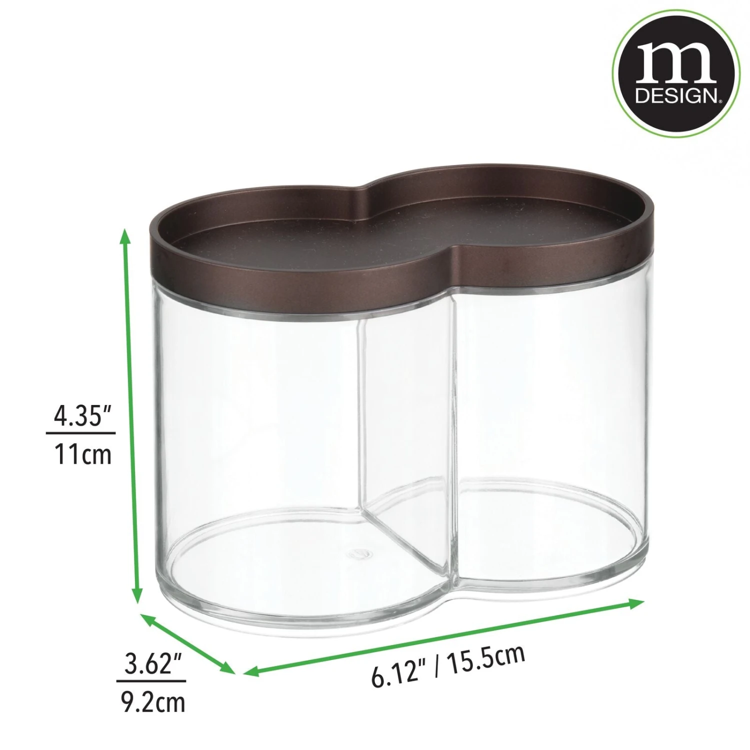 Stackable Divided Vanity Canister Stackable Divided Vanity Canister -mDesign 1600 Square JPG 02161MDBST
