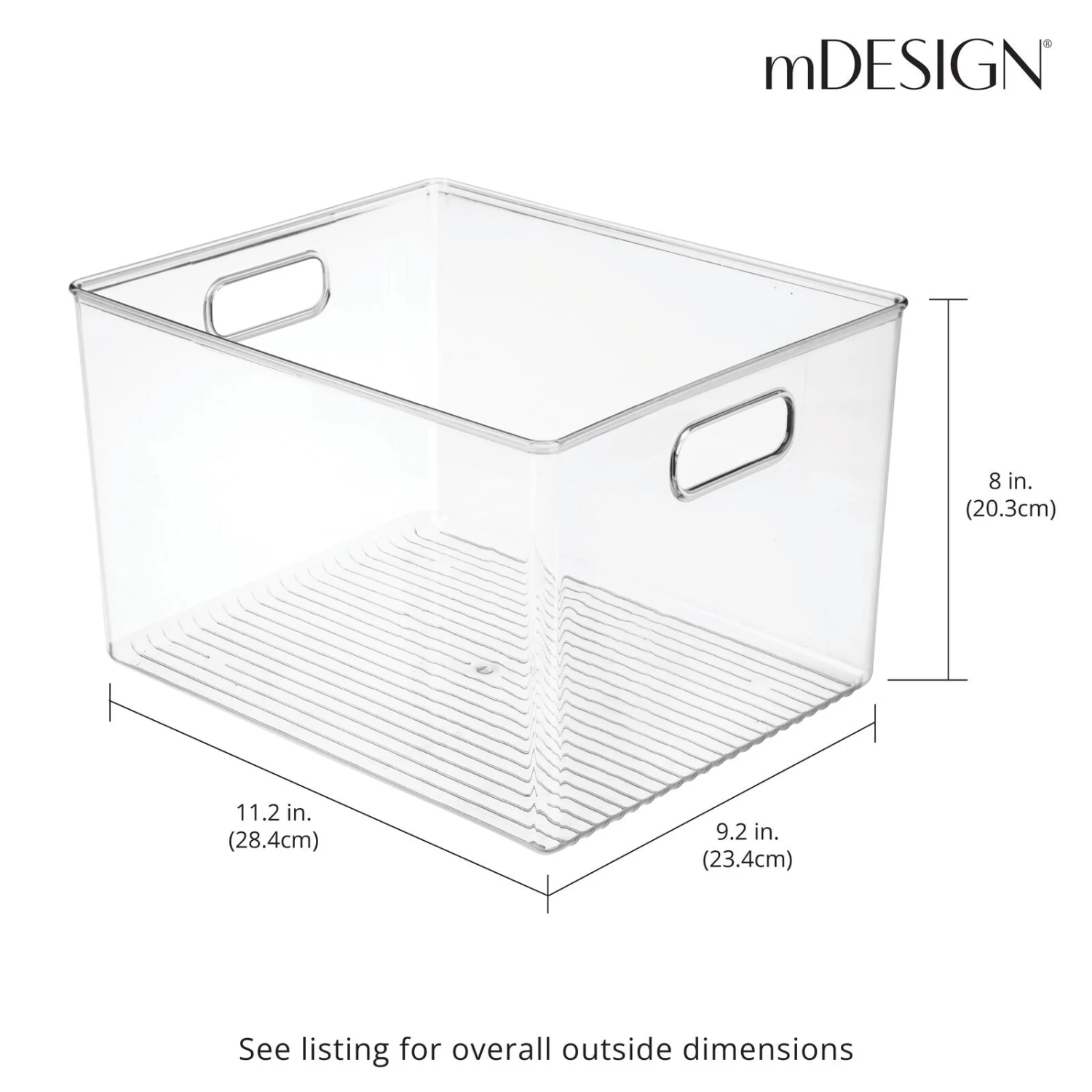 Deep Kitchen Bin with Handles 12 x 10 x 8 Deep Kitchen Bin With Handles 12 X 10 X 8 -mDesign 1600 Square JPG 02670MDK Dimensions da724a51 565c 438c 869e 92956a85fd87