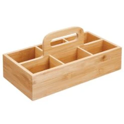 mDesign 47 6-Section Bamboo Kitchen Caddy