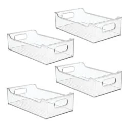 Stackable Kitchen Bin With Handles 14.5 X 8 X 4 7 Stackable Kitchen Bin With Handles 14.5 X 8 X 4 -mDesign 1600 Square JPG 04086MDK.PT01