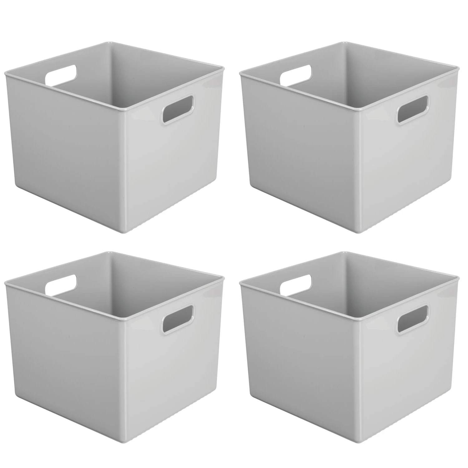 Plastic Cube Storage Bin with Handles 10 x 10 x 8 Plastic Cube Storage Bin With Handles 10 X 10 X 8 -mDesign 1600 Square JPG 04551MDHS.MAIN 3