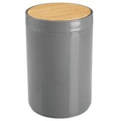 5-Liter Bamboo Swing Lid Trash Can