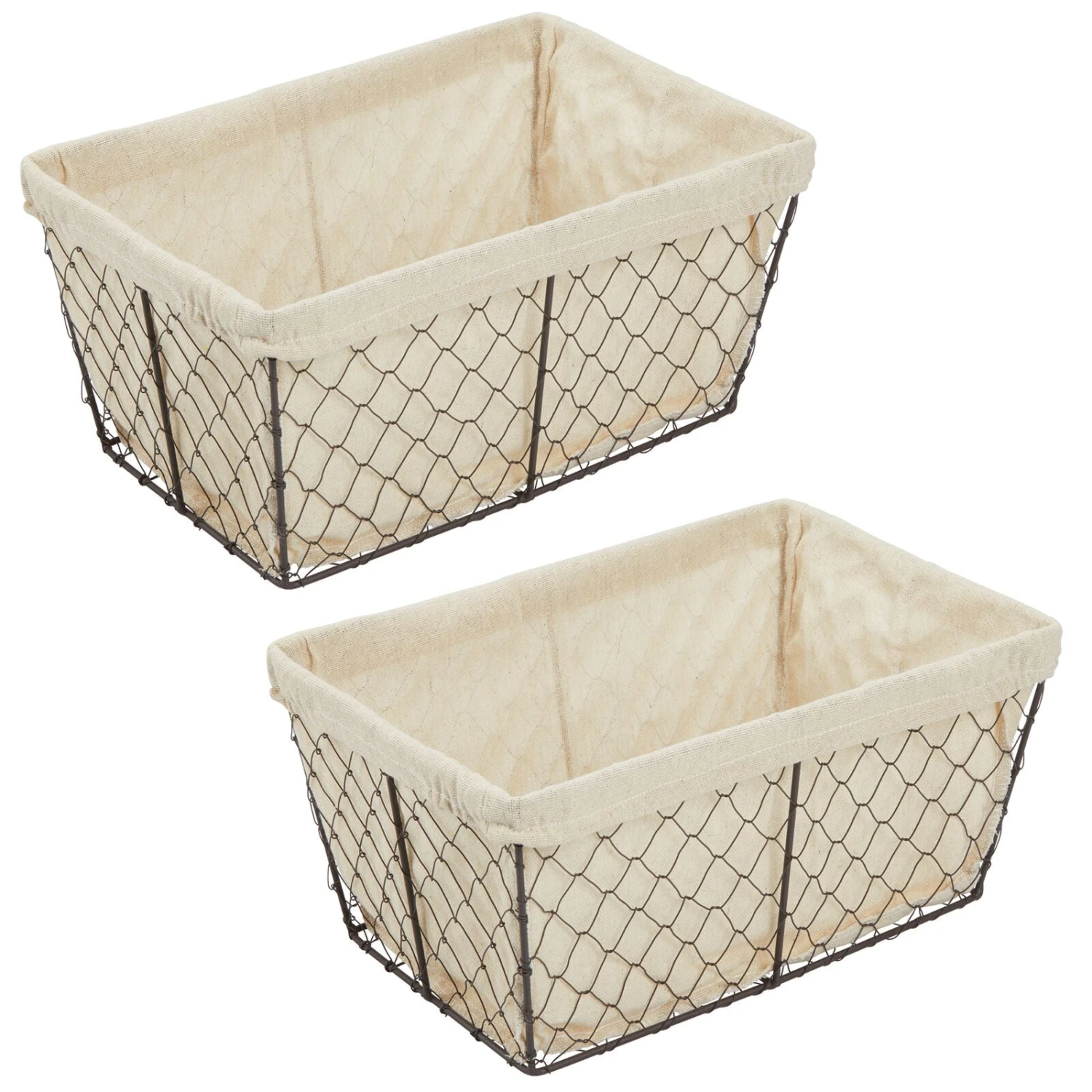 Wire Basket with Fabric Liner Wire Basket With Fabric Liner -mDesign 1600 Square JPG 06928MDHS.MAIN 3