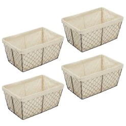 Wire Basket With Fabric Liner 10 Wire Basket With Fabric Liner -mDesign 1600 Square JPG 06929MDHS.MAIN 3