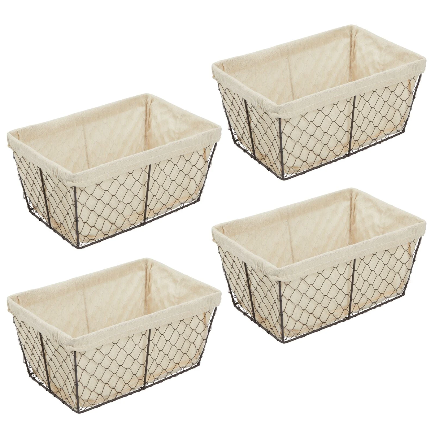 Wire Basket with Fabric Liner Wire Basket With Fabric Liner -mDesign 1600 Square JPG 06929MDHS.MAIN 3