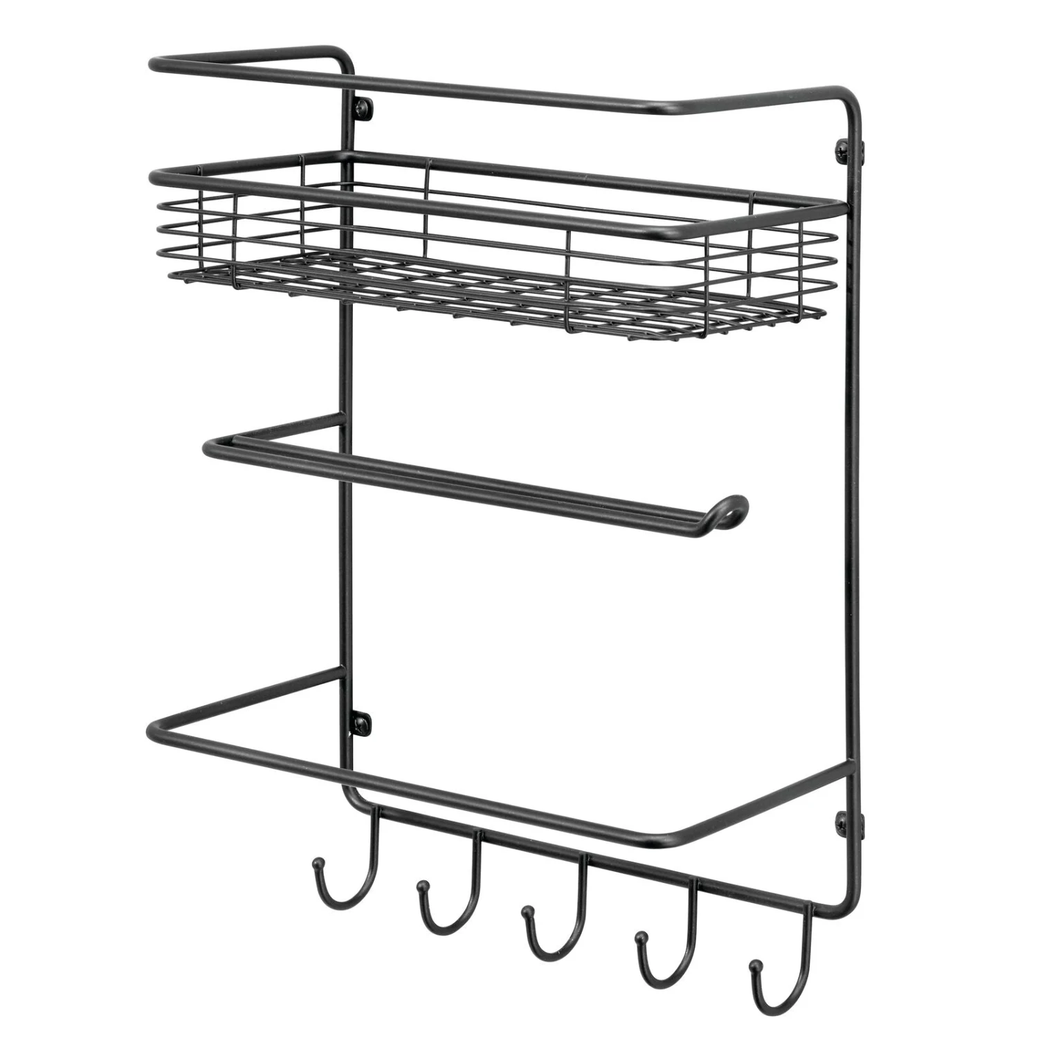 Kitchen Organizer Rack with Paper Towel Holder Kitchen Organizer Rack With Paper Towel Holder -mDesign 1600 Square JPG 07037MDK.PT04