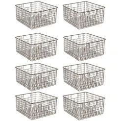 Wire Pantry Basket With Handles 12 X 12 X 6 16 Wire Pantry Basket With Handles 12 X 12 X 6 -mDesign 1600 Square JPG 07313MDK.MAIN 3
