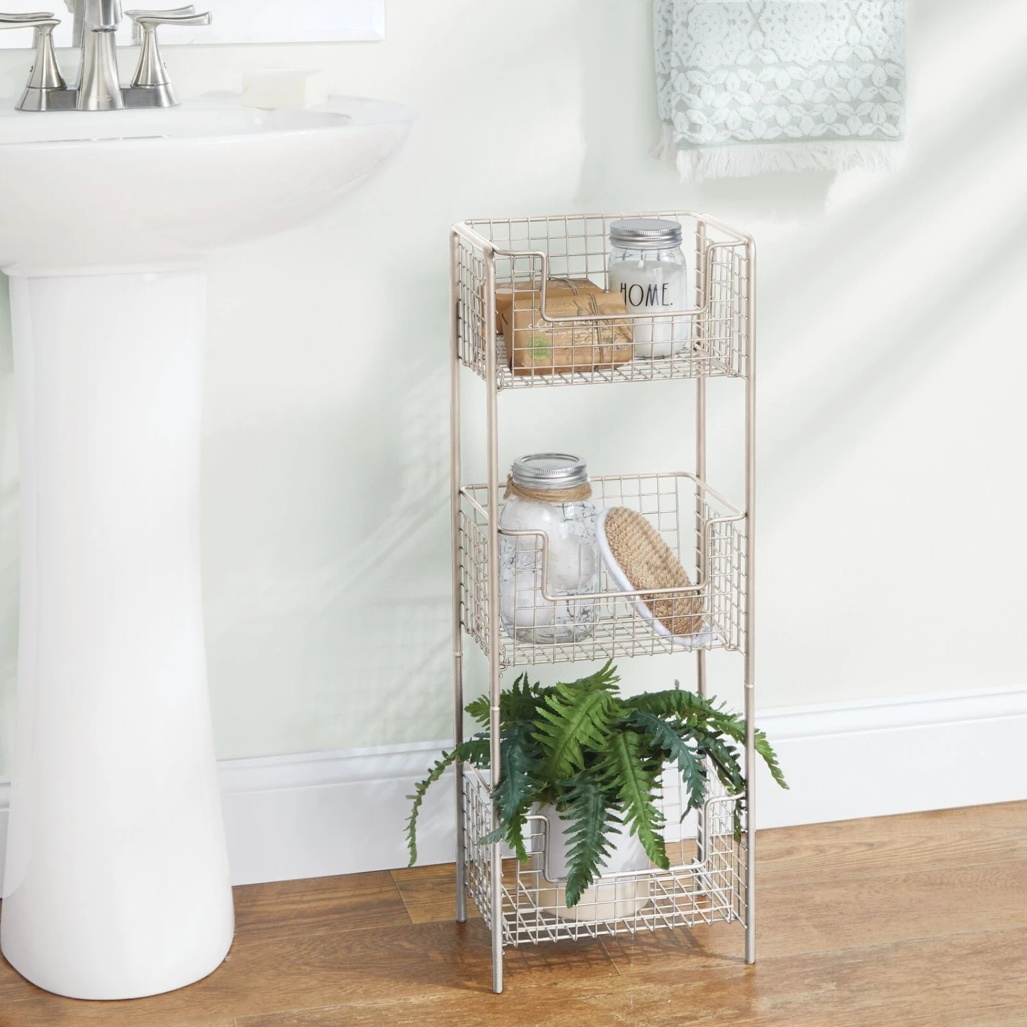 3-Tier Bathroom Basket Stand 3-Tier Bathroom Basket Stand -mDesign 1600 Square JPG 07648MDBST.PT01