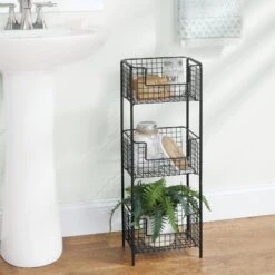3-Tier Bathroom Basket Stand 14 3-Tier Bathroom Basket Stand -mDesign 1600 Square JPG 07650MDBST.PT01