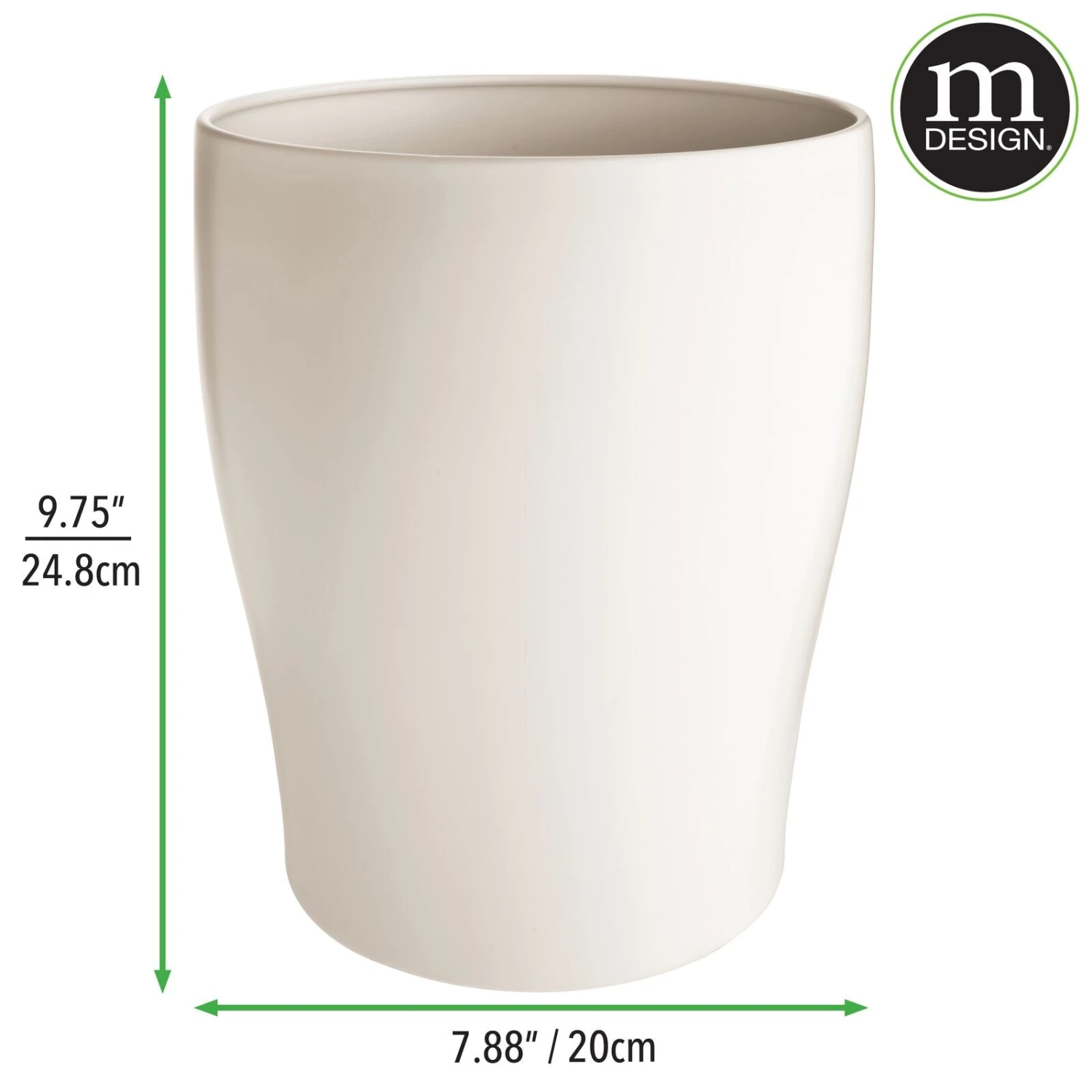 6.3-Liter Bathroom Trash Can 6.3-Liter Bathroom Trash Can -mDesign 1600 Square JPG 07796MDBA DIMS