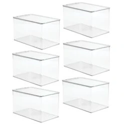 Clear Stackable Shoe Box 13 X 7 X 7 7 Clear Stackable Shoe Box 13 X 7 X 7 -mDesign 1600 Square JPG 11732MDBST.PT02