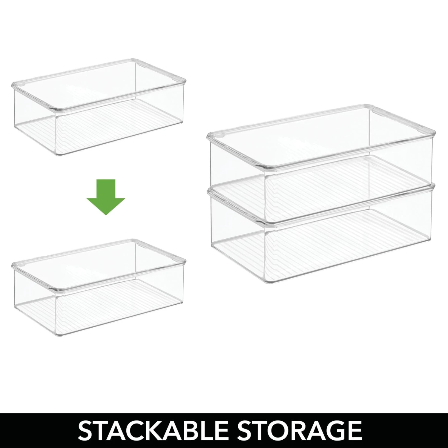 3-Piece Stackable Storage Bin Set 3-Piece Stackable Storage Bin Set -mDesign 1600 Square JPG 1313MDBA.PT01