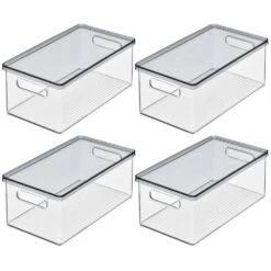 Stackable Bath Box With Lid And Handles 15 X 8.5 X 6 11 Stackable Bath Box With Lid And Handles 15 X 8.5 X 6 -mDesign 1600 Square JPG 13668MDBST.MAIN 3