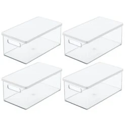 Stackable Bath Box With Lid And Handles 15 X 8.5 X 6 10 Stackable Bath Box With Lid And Handles 15 X 8.5 X 6 -mDesign 1600 Square JPG 14030MDK.MAIN 3