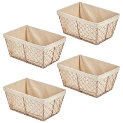 Wire Basket With Fabric Liner 11 Wire Basket With Fabric Liner -mDesign 1600 Square JPG 16962MDHS.MAIN 3