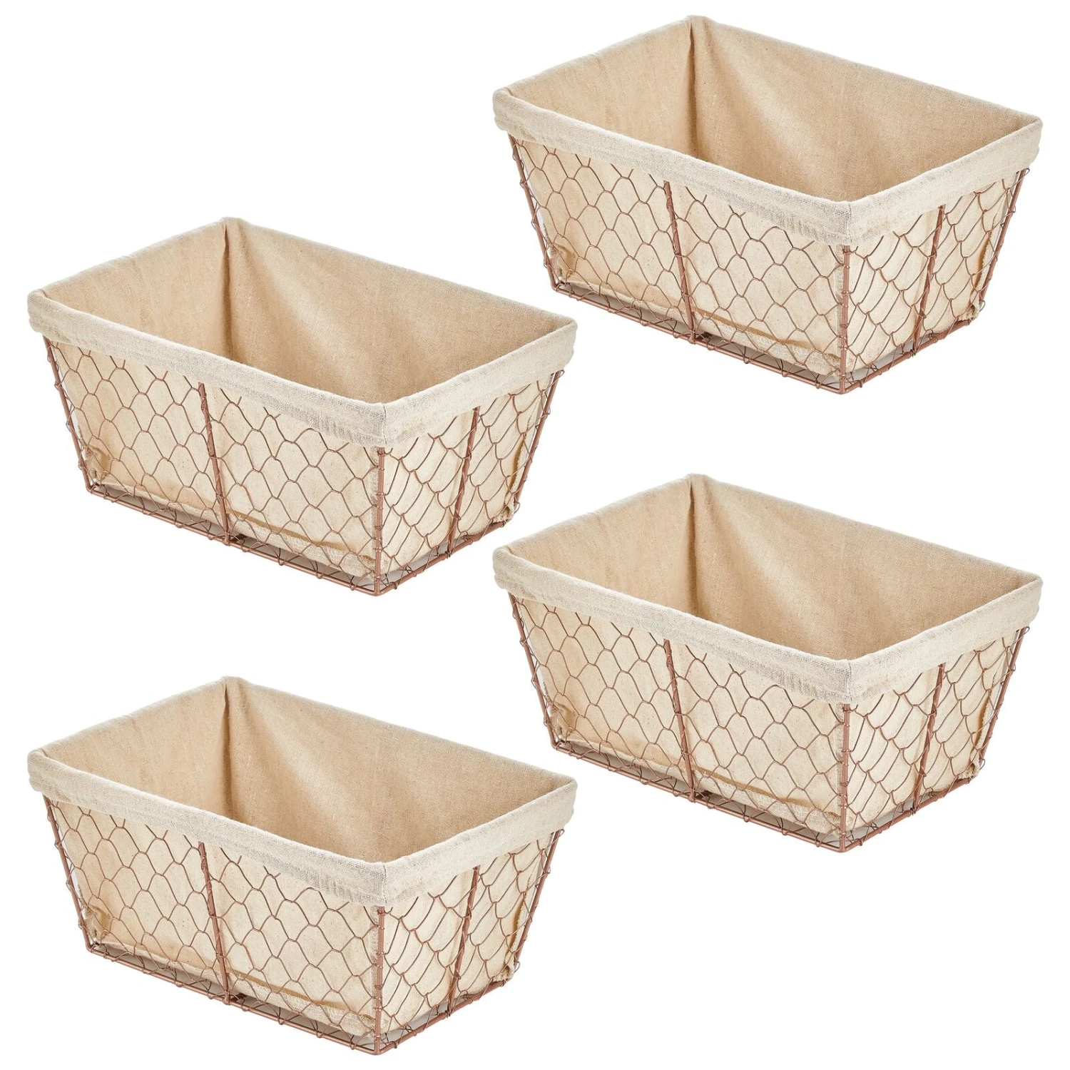 Wire Basket with Fabric Liner Wire Basket With Fabric Liner -mDesign 1600 Square JPG 16962MDHS.MAIN 3