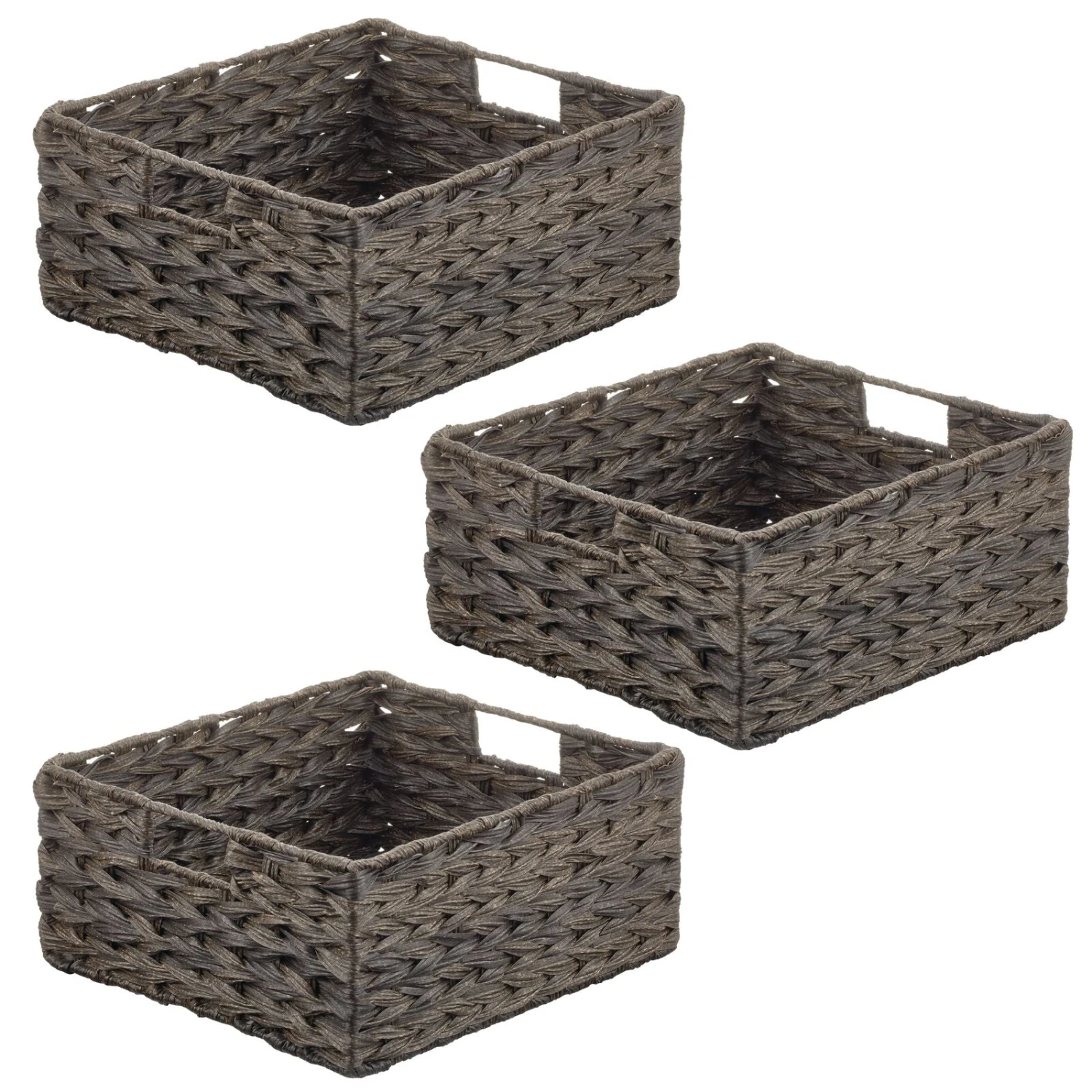 Woven Plastic Basket 13 x 12 x 6 Woven Plastic Basket 13 X 12 X 6 -mDesign 1600 Square JPG 17406MDK.MAIN 3