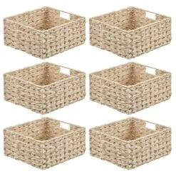 Woven Plastic Basket 13 X 12 X 6 13 Woven Plastic Basket 13 X 12 X 6 -mDesign 1600 Square JPG 18024MDK.MAIN 3