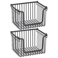 Stackable Wire Pantry Baskets 10 X 12 X 8 6 Stackable Wire Pantry Baskets 10 X 12 X 8 -mDesign 1600 Square JPG 18608MDK.MAIN 3