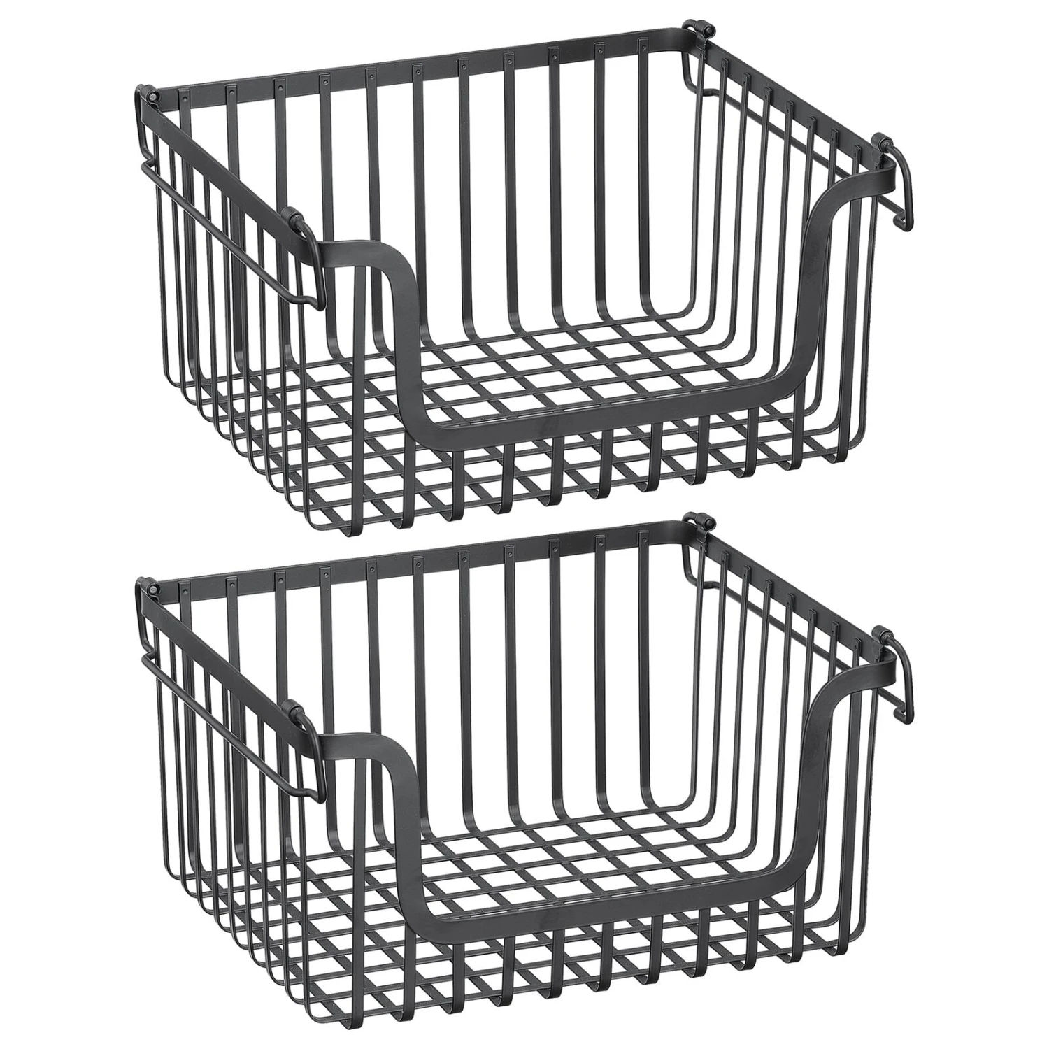 Stackable Wire Pantry Baskets 10 x 12 x 6 Stackable Wire Pantry Baskets 10 X 12 X 6 -mDesign 1600 Square JPG 18611MDK.MAIN 3