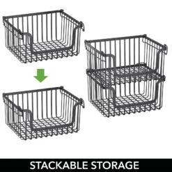 Stackable Wire Pantry Baskets 10 X 12 X 6 7 Stackable Wire Pantry Baskets 10 X 12 X 6 -mDesign 1600 Square JPG 18611MDK.PT03